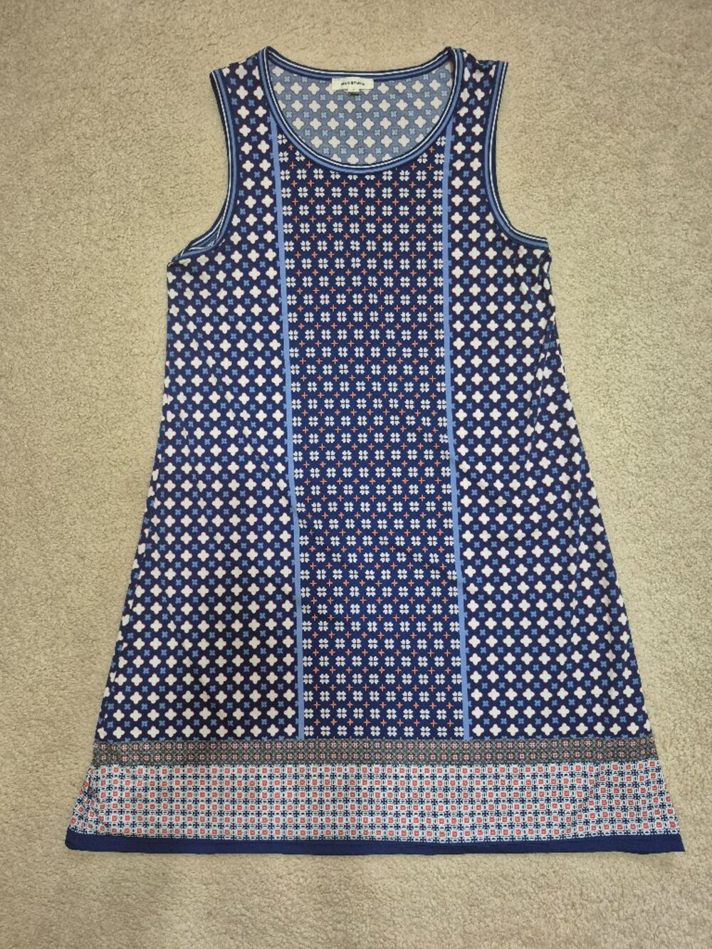 Max Studio Size Small Blue/Orange/White Polyester Sleeveless Dress